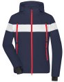 Dames Wintersport Jas James & Nicholson JN1173 navy-wit-licht rood